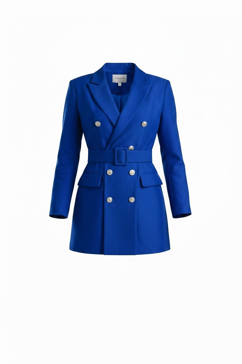 Robe Blazer Bleu Roi manches longues